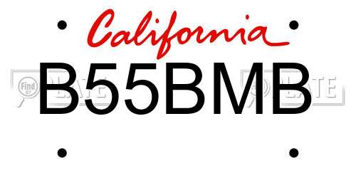 B55BMB California License Plate