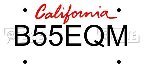 B55EQM California License Plate