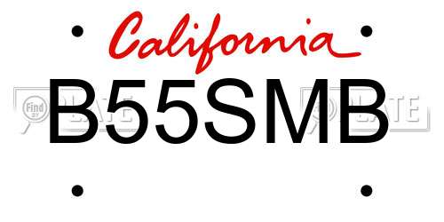 B55SMB California License Plate