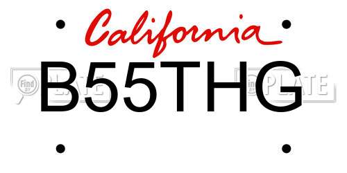 B55THG California License Plate