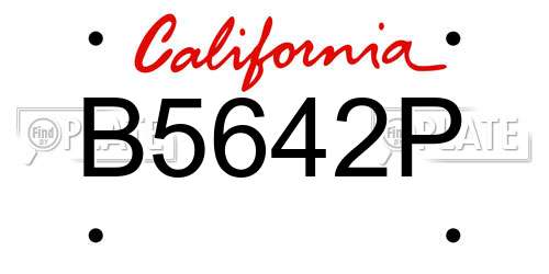 B5642P California License Plate