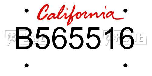 B565516 California License Plate