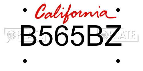 B565BZ California License Plate