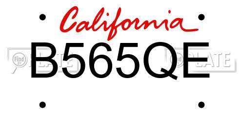 B565QE California License Plate