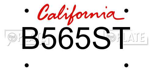 B565ST California License Plate