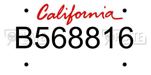 B568816 California License Plate