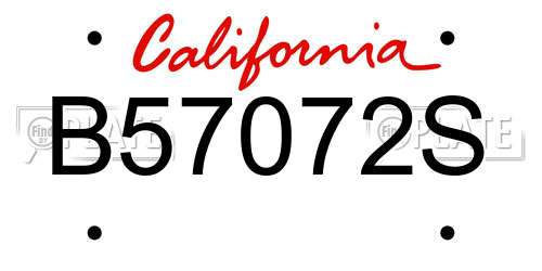 B57072S California License Plate