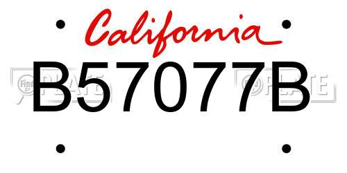B57077B California License Plate