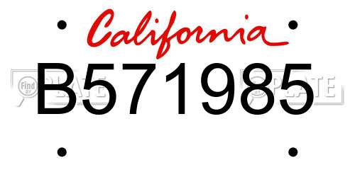 B571985 California License Plate