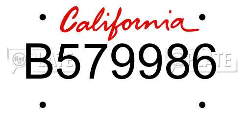 B579986 California License Plate