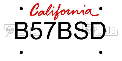 B57BSD California License Plate