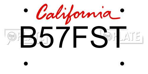 B57FST California License Plate