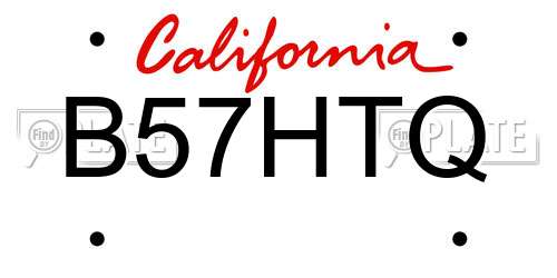 B57HTQ California License Plate