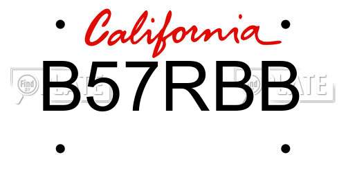 B57RBB California License Plate