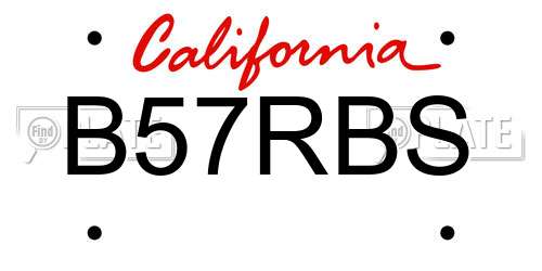 B57RBS California License Plate