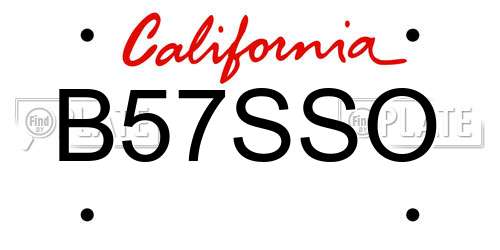 B57SSO California License Plate