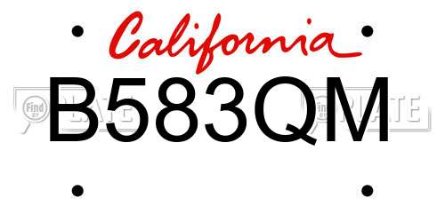 B583QM California License Plate