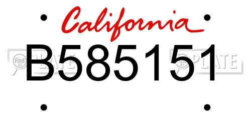 B585151 California License Plate