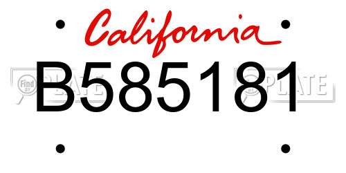 B585181 California License Plate