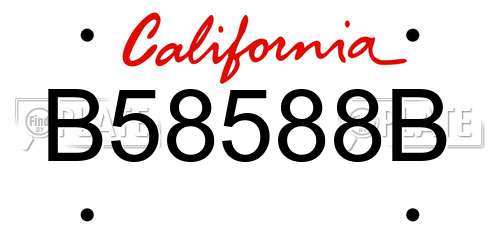 B58588B California License Plate