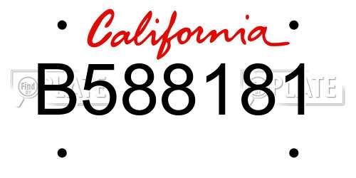 B588181 California License Plate