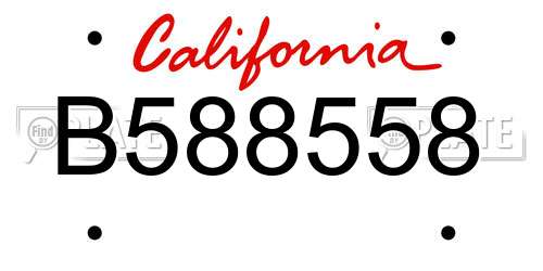 B588558 California License Plate