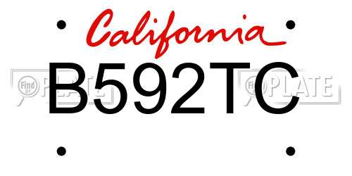 B592TC California License Plate