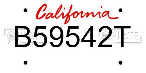 B59542T California License Plate