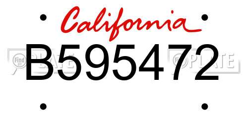 B595472 California License Plate