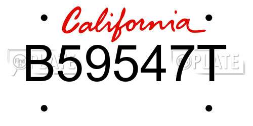 B59547T California License Plate