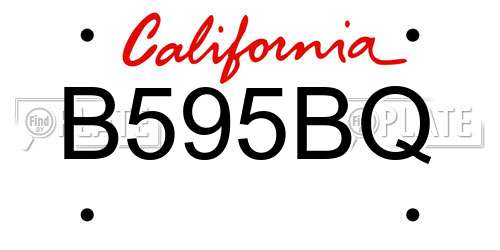 B595BQ California License Plate