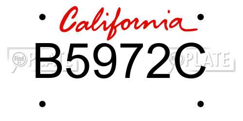 B5972C California License Plate