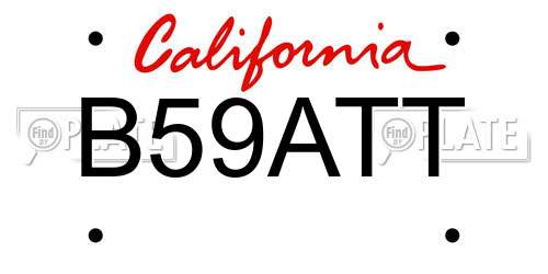B59ATT California License Plate