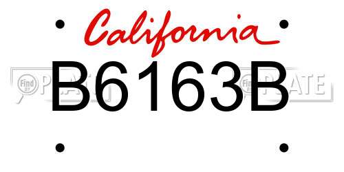 B6163B California License Plate