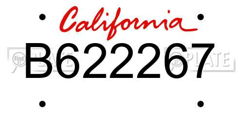 B622267 California License Plate