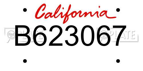 B623067 California License Plate
