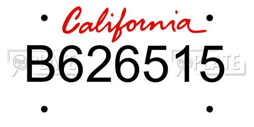 B626515 California License Plate