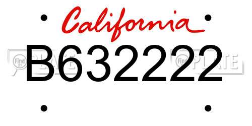 B632222 California License Plate