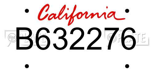 B632276 California License Plate