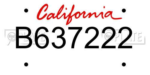 B637222 California License Plate