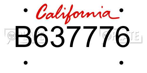 B637776 California License Plate