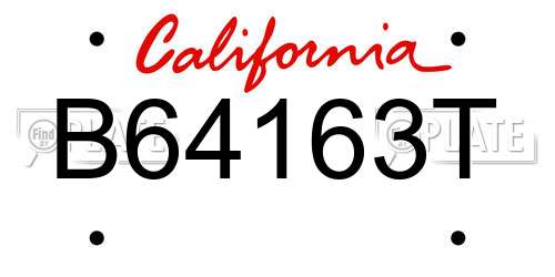 B64163T California License Plate