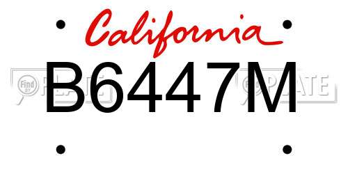 B6447M California License Plate