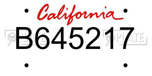 B645217 California License Plate