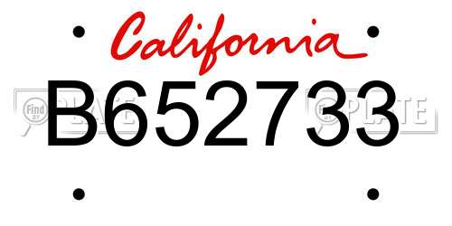 B652733 California License Plate