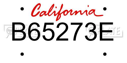 B65273E California License Plate
