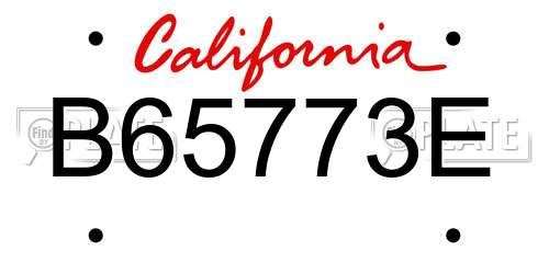 B65773E California License Plate