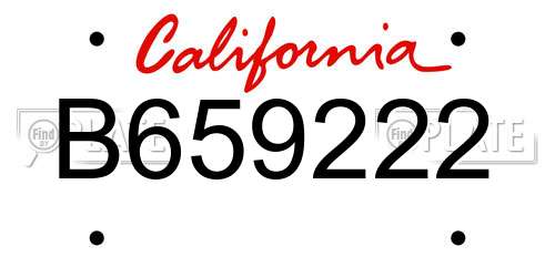 B659222 California License Plate