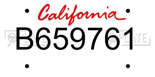 B659761 California License Plate