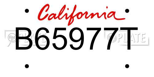 B65977T California License Plate